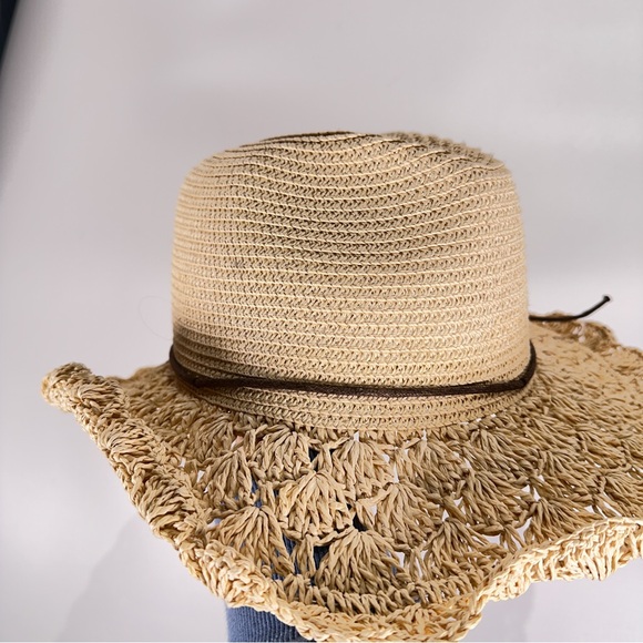 San Diego Hat Company Tan Woven Hat with Brown Band - Picture 6 of 10